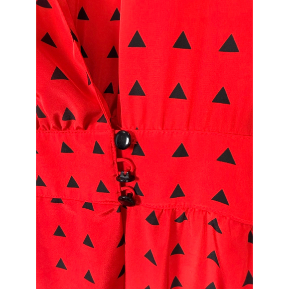 Liz Claiborne Vintage Red Geometric Print Dress Size 14 - Picture 4 of 13